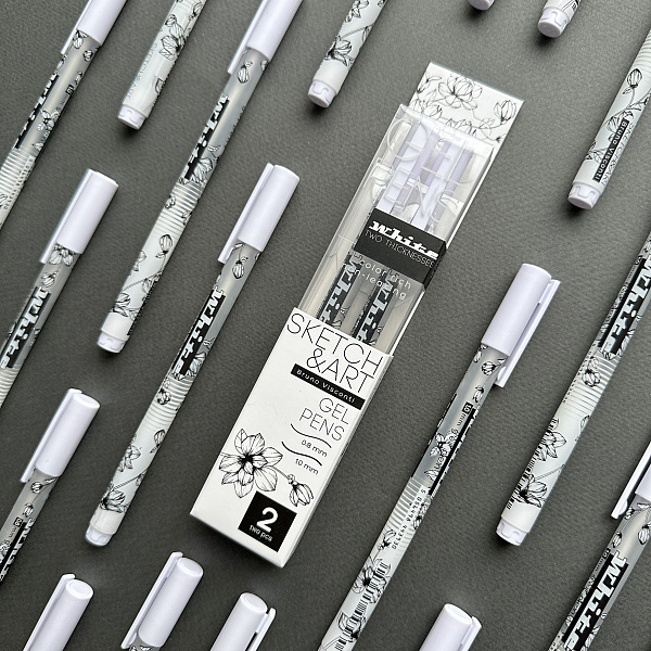 Ручка гелевая 1,0 мм Sketch&Art "UniWrite.WHITE"  БЕЛАЯ