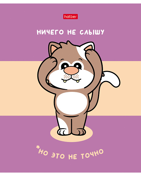 Тетрадь 40 л. лин. "Креативные котики", 65г/кв.м