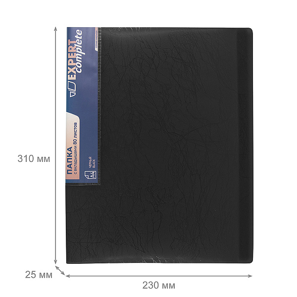 Папка 80ф "Expert Complete" Premier A4 700 мкм 25 мм волокно черный new