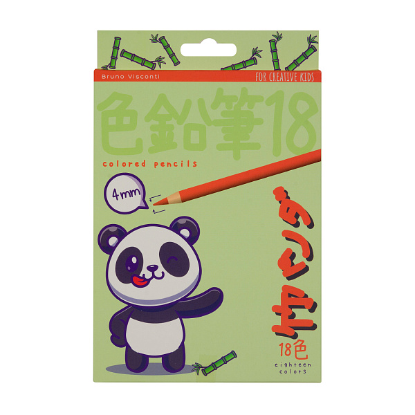 Карандаши 18 цв. "KAWAII ANIMALS" 4,0 ММ, пластиковые 4 ВИДА