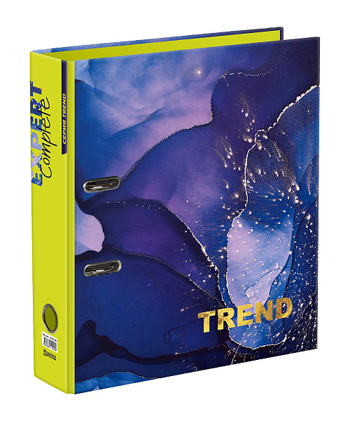 Папка-регистратор 75 мм ламинир. "Expert Complete" "Marbling" Trend A4 арочный механ. глянцевый синий EC751706