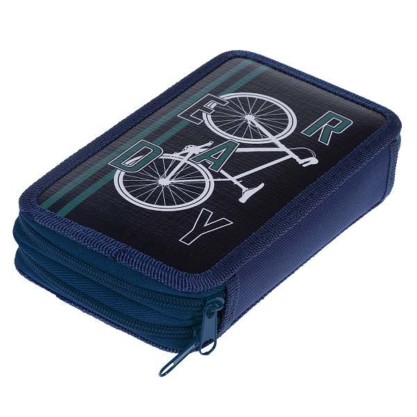 Пенал 2секц. д/мал. 190*110 Hatber "Велопутешествие" с табл.умножения на молнии глянц. ламин.