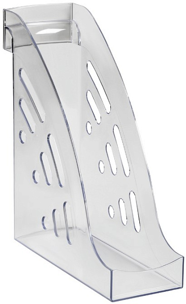 Лоток для бумаг вертикальный СТАММ "Эксперт", прозрачный, ширина 95мм