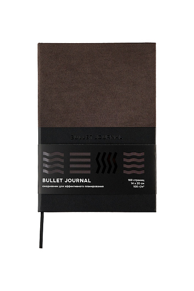 Блокнот для записей "Стихия" Bullet Journal, черный, тв. обложка, 100 г/м2, 14х20 см, 80 л