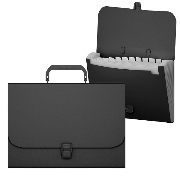 Портфель 13 отд. ErichKrause Matt Classic, A4, черный, пластиковый