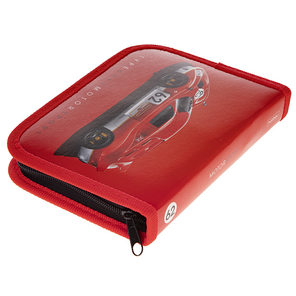 Пенал 1секц. д/мал. 190*130 Hatber "Авторалли" на молнии глянц. ламин. с табл.умножения