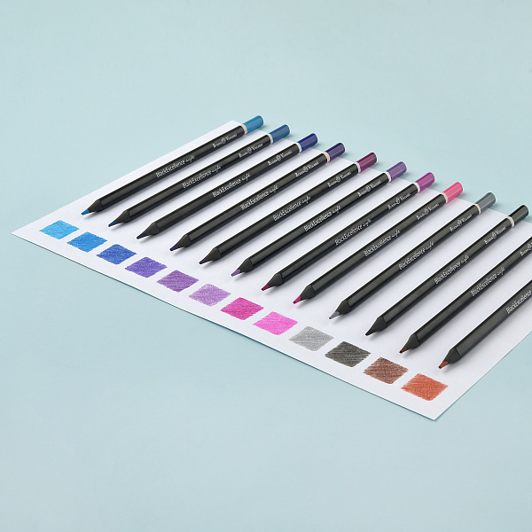 КАРАНДАШИ ЦВЕТНЫЕ ПЛАСТИКОВЫЕ  "Black Excellence" С ТОЧИЛКОЙ, 24 ЦВЕТА, 4 ВИДА (10702070/190723/3294953,КИТАЙ)