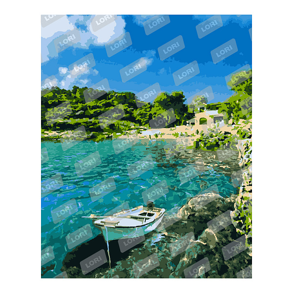 Картина по номерам на картоне 40*50 см "Голубая лагуна"