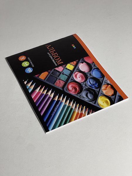 Альбом для рисования А4, 12 листов, на скрепке, обложка мелованная бумага 120г/м, блок офсет 100г/м