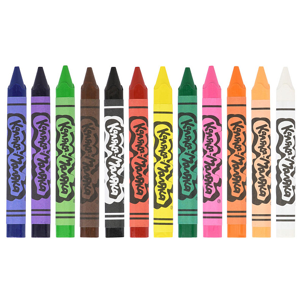 Мелки восковые утолщенные 12 цв. "Каляка-Маляка" трехгранные 11 мм