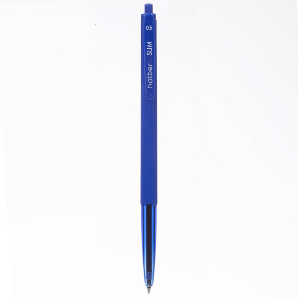 Ручка шариковая автомат. 0,7 мм Hatber.Slim СИНЯЯ, на масл.основе soft ink  