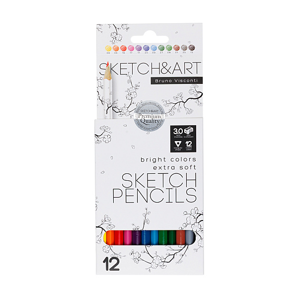 СКЕТЧ КАРАНДАШИ 12 цв. "SKETCH&ART", 