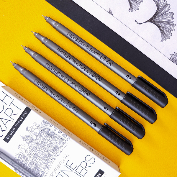 Набор линеров "SKETCH&ART" ТОНКИХ ЧЕРНОГО ЦВЕТА, 4 штуки 