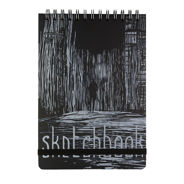 SKETCHBOOK 180х260 мм 60 л. ЧЕРНЫЙ 110 гр. НА ГРЕБНЕ (4 ВИДА)