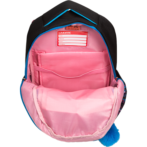 Рюкзак "deVENTE. Fit26. No Disturb Mode" школьный 39x26,5x15,5 см (18 л) 500 г, 2 отд. на молнии, одно с уплотненным отделением для ноутбука до 15 дюймов и книг и карманом для учебников, второе с органайзером, передний карман на молнии c карабином дл