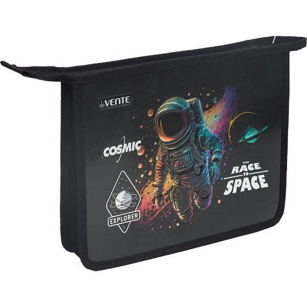 Папка для тетрадей А5 "deVENTE. Cosmic" с расширением 4,5 см, на молнии сверху, картон с покрыти