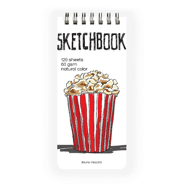 SKETCHBOOK 105х220 мм 120 л. пухлая 60 гр. на гребне (6 видов)