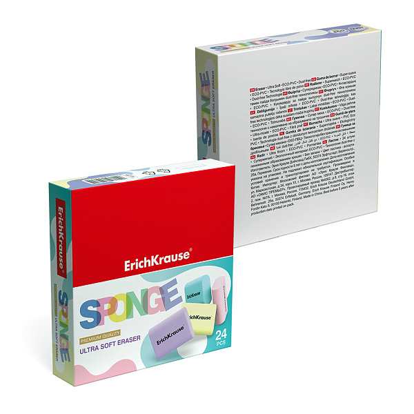 Ластик ErichKrause Sponge Pastel (в коробке )