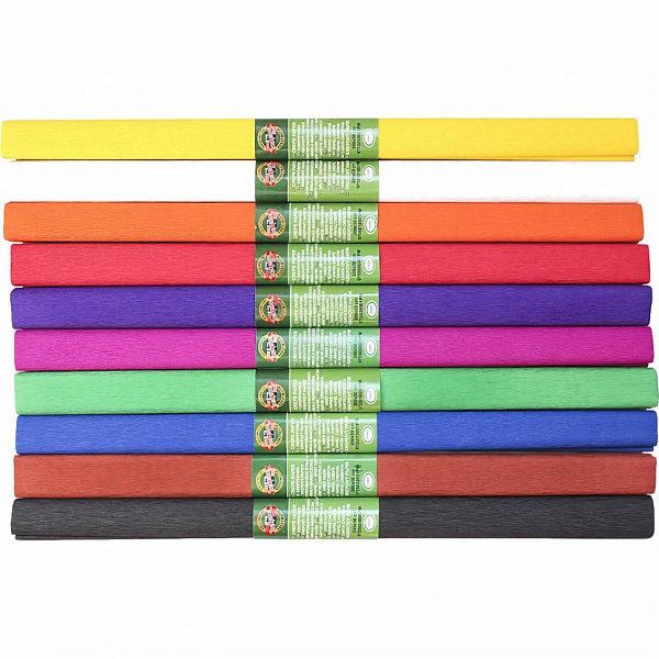 Набор креповой бумаги в рулоне 2000х500 9755, 10цв (традиционные)