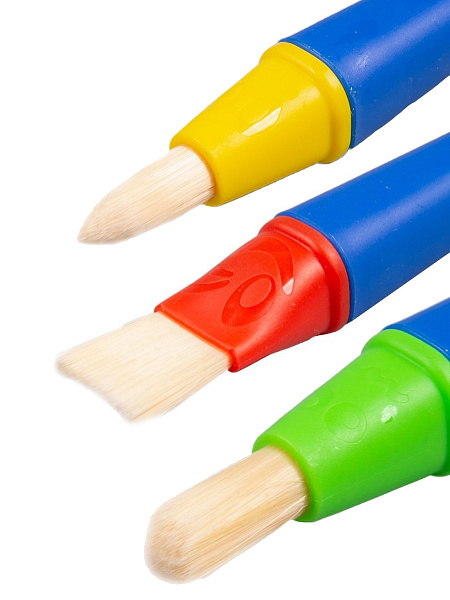 Набор кистей 3 шт. KEYROAD для рисования, синтетика, в блистере,