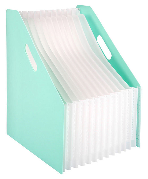 Лоток вертикальный Deli Macaron 13отд. складной для бумаг A4 ассорти полипропилен