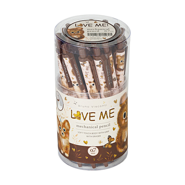 Карандаш механический 0.7 мм С ЛАСТИКОМ "LOVE ME.FRIENDS"