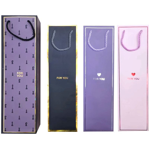 Пакет подарочный бум. "deVENTE. Vintage For You" вертикальный, 11x38x11 см, горячее тиснение, бумага 210 г/м², ассорти 4 дизайна