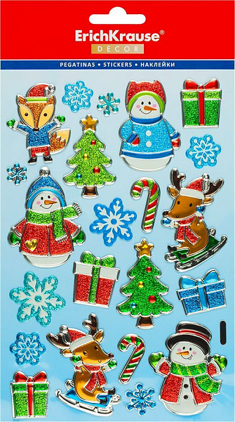 Набор наклеек ErichKrause® Decor Зимние каникулы 14х25см