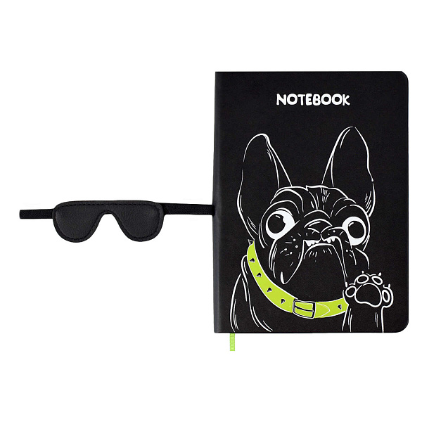 Записная книжка А6+ 120 л. "БУЛЬДОГ " (кожзам:  126x174 мм, тв. переплёт, материал обложки: искусственная кожа "Плонже"; способ крепления блока: ниткошвейный; декор: аппликация из искусстве