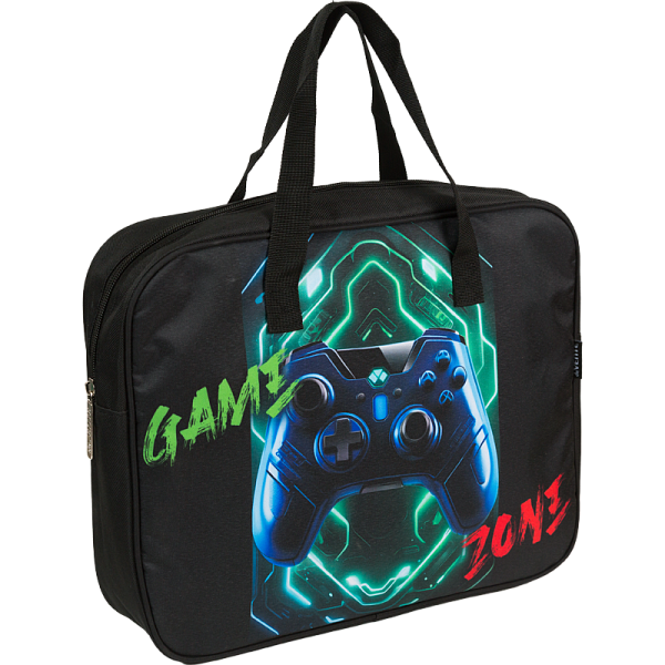 Папка для тетрадей, ИЗО и технологии "deVENTE. Gamer" A4 (36x28x8 см) с расширением 8 см, плотный износостойкий полиэстер с водоотталкивающей пропиткой, с каучуковой аппликацией, на молнии сверху, каучуковая аппликация, с внутренним карманом, с подкл
