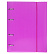Тетрадь на кольцах А5 120 листов в клетку "LINE  NEON" Розовая Пластиковая обложка с высечкой под кольца на резинке в индив.упак.