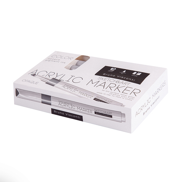 Маркер акриловый "SKETCH&ART" СЕРЕБРЯНЫЙ 