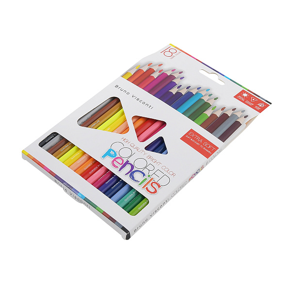 Карандаши 18 цв. "BRIGHT COLORS" (пластиковые),