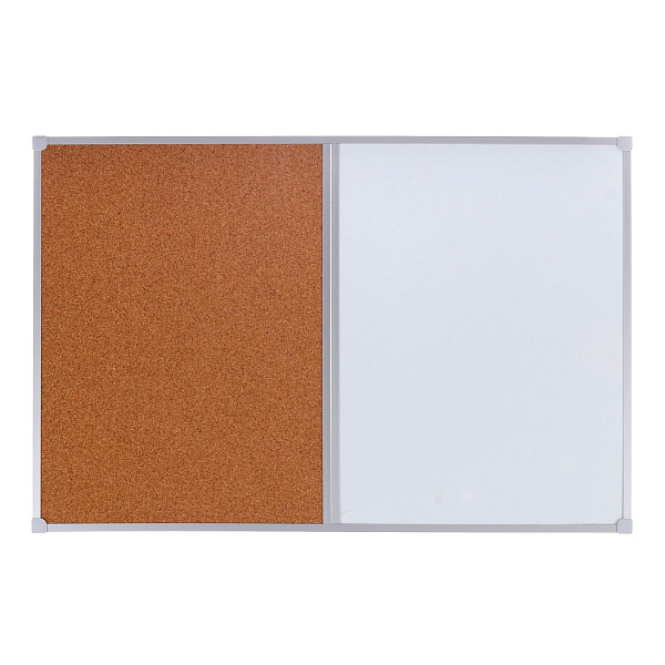Комбинированная магнитно-маркерная/пробковая доска 90х120 в алюминиевой рамке