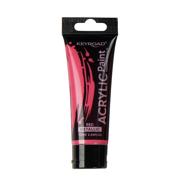 Акрил 75 мл туба KEYROAD художественный красный металлик