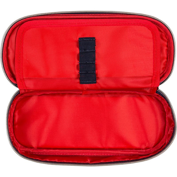 Пенал "deVENTE. Hockey" 21x8x5 см, овальный для 50 пр. с внутренним органайзером-створкой, текстильный с каучуковой аппликацией, на молнии