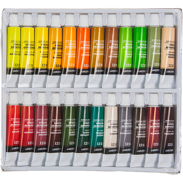 Акрил профессиональный художественный "deVENTE" 48 цветов по 12 мл, в алюминиевых тубах, в картонной коробке