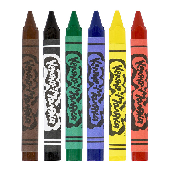 Мелки восковые утолщенные 6 цв. "Каляка-Маляка" трехгранные 11 мм
