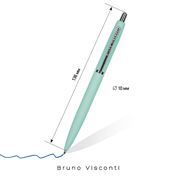 РУЧКА "SAN REMO" В ТУБУСЕ КРУГЛОЙ ФОРМЫ 1,0 ММ, СИНЯЯ  (корпус мятный, футляр белый) (10129060/020919/0023498,КИТАЙ)