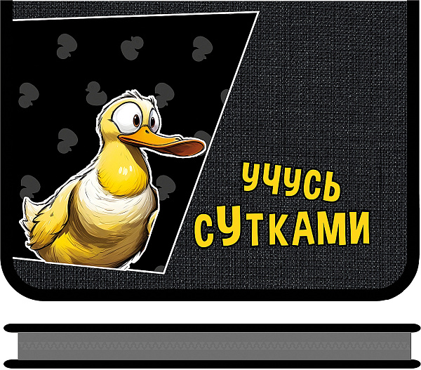 Папка для тетрадей А5 молния вокруг печать на пластике 230/180/25 "УЧУСЬ СУТКАМИ" 2025