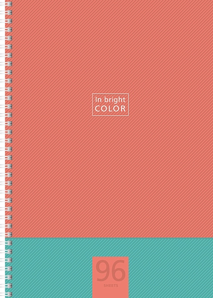 Тетрадь А4 96 л. кл. на гребне "Nature" тиснение CROCO 4 диз.в блоке