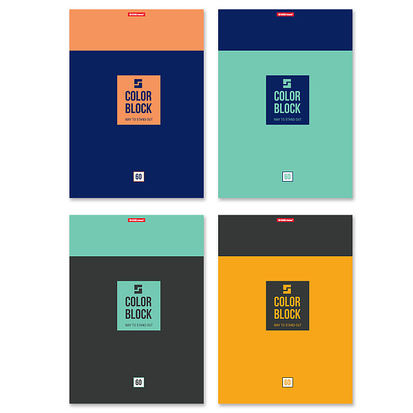 Блокнот А4 60 л. кл. на клею ErichKrause® Color Block,