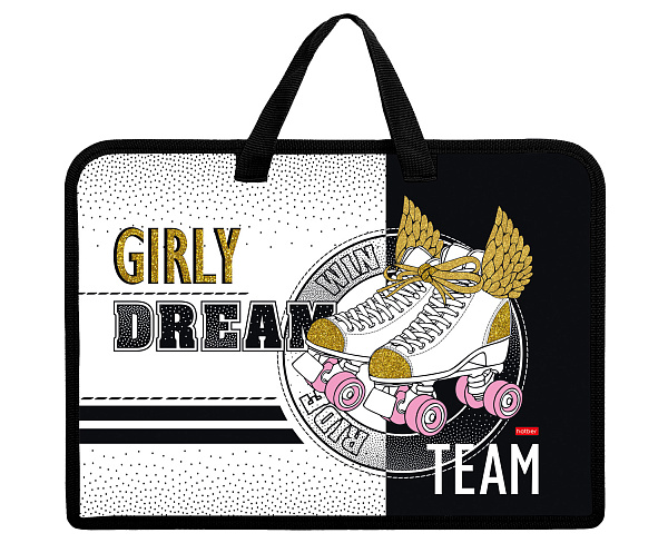 Папка для тетрадей А4 с ручками Hatber на молнии "Команда мечты"  