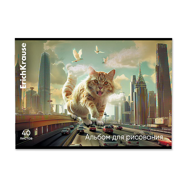 Альбом д/рис. 40 л. ErichKrause Big City Cats, А4, на скобе  MIX-PACK