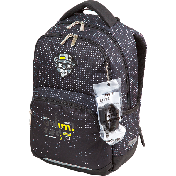 Рюкзак "deVENTE. Fit26. Bandits" школьный 39x26,5x15,5 см (18 л) 500 г, 2 отд. на молнии, одно с уплотненным отделением для ноутбука до 15 дюймов и книг и карманом для учебников, второе с органайзером, передний карман на молнии c карабином для ключей
