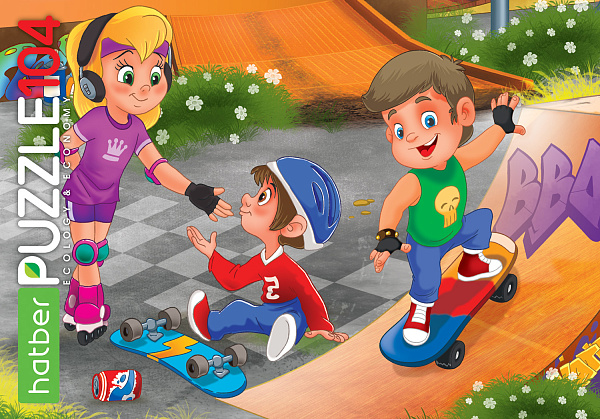 Пазлы 104 эл. А4 320х220мм "На спортивной площадке" "ECO"