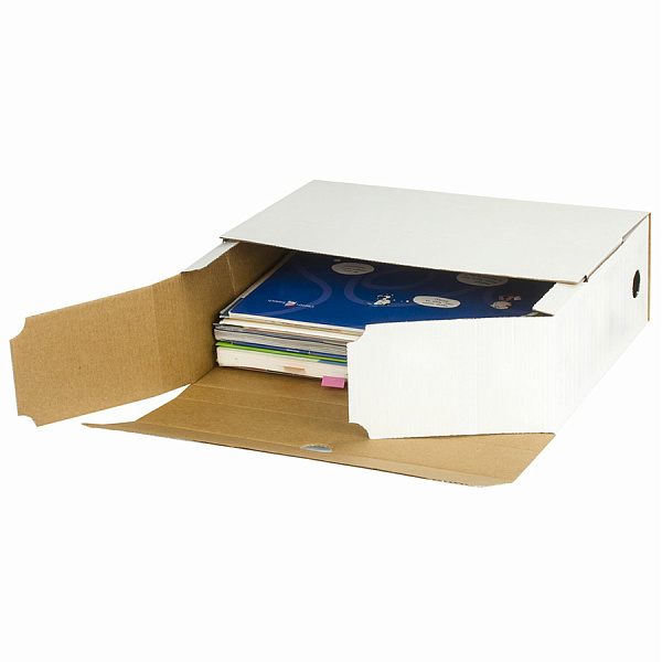 Короб архивный с клапаном А4, 150 мм, микрогофрокартон, до 1400 листов, белый, 250x150x315 мм
