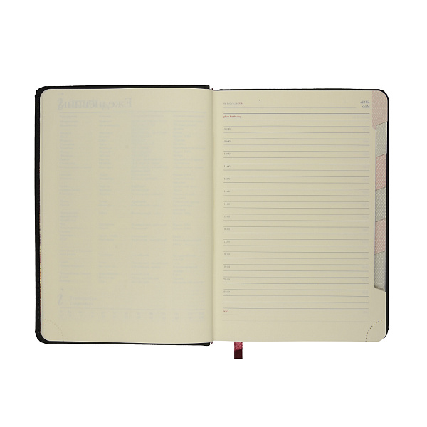 Ежедневник недат. А5 с индексами "VELVET INDEX" (ЧЕРНЫЙ) 