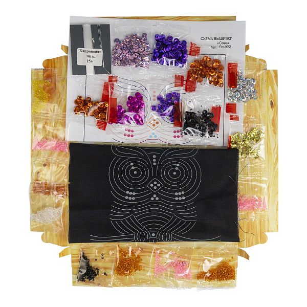 Набор для вышивания пайетками "Сова"