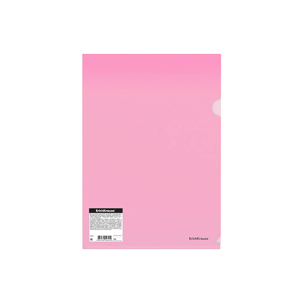 Папка - уголок А4 ErichKrause Glossy Classic, полупрозрачный, пластиковая, ассорти